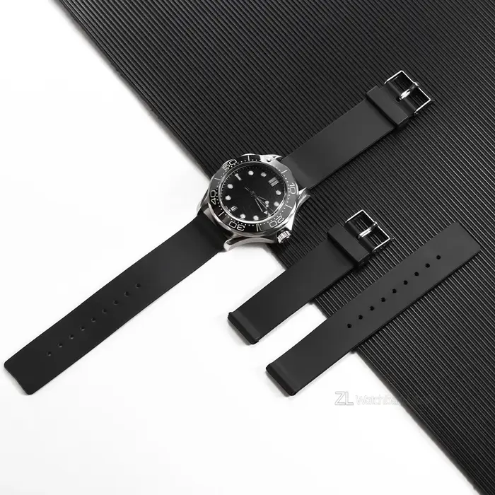 Bracelet de montre universel en PVC noir de 12 mm
