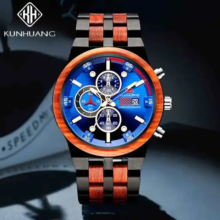 Montre en bois KUNHUANG pour homme