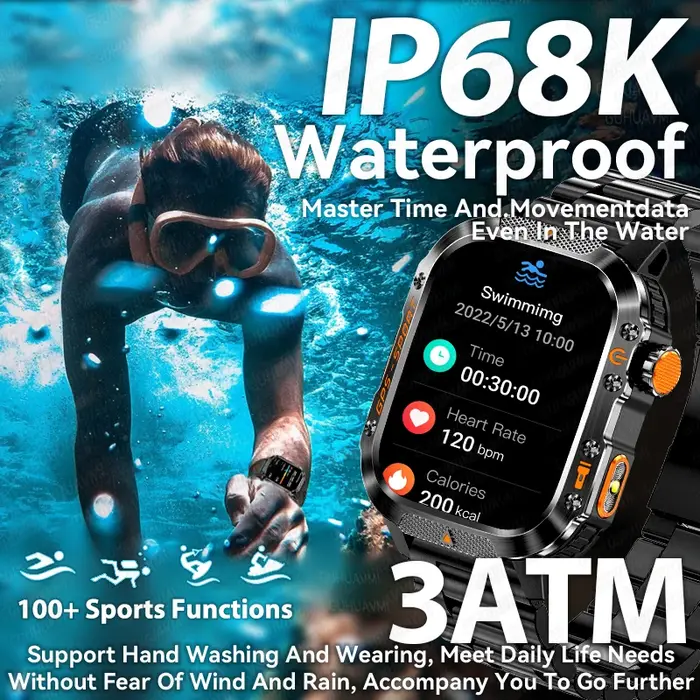 GUHUAVMI 2025 nouveau double bande GPS natation montre intelligente boussole IP68 professionnel étanche Sport Bluetooth appel montres intelligentes pour hommes