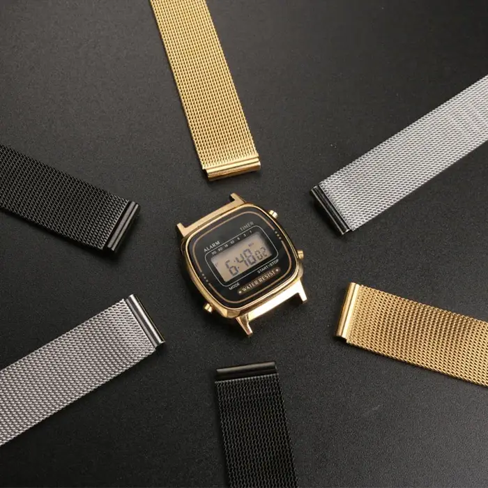 Bracelet de montre en maille Milan pour Casio, petit argent rétro petit or LA670 LA680 LA690, bracelet de montre en acier inoxydable pour femmes 13mm 14mm