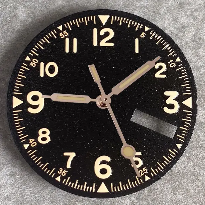 Nologo 29mm pilote champ cadran de montre pour NH35 NH36 3.8/3 horloge