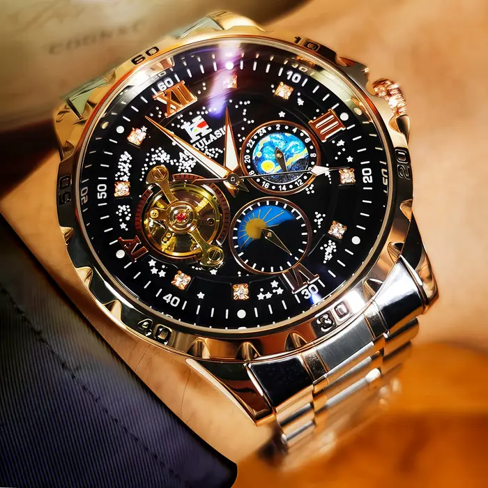 Montre mécanique automatique de luxe pour homme avec calendrier, éclairage nocturne et étanchéité, l