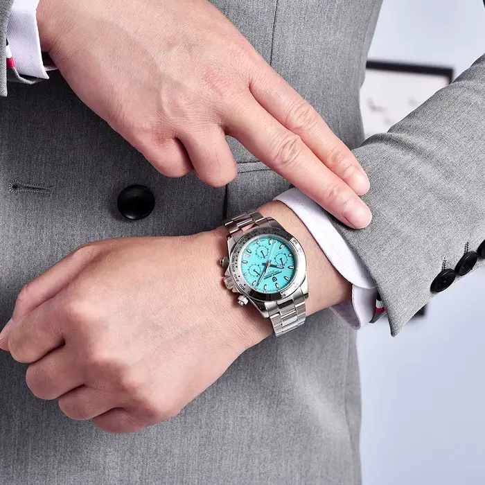 PAGANI DESIGN nouvelle lunette en acier inoxydable hommes montres à Quartz de luxe verre saphir chronographe VK63 montre