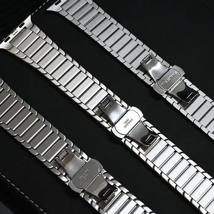 Bracelet de montre en acier pour Apple Watch Ultra 2 49mm/10 9 8 7 46mm 42mm 45mm 41mm pour IWatch Series 6 5 4 3 SE 44mm 38mm