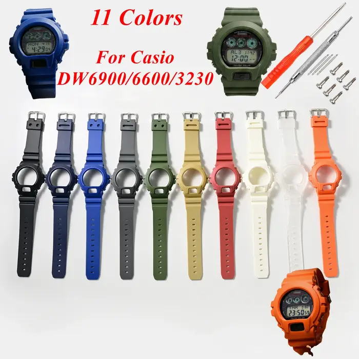 Pour Casio G-SHOCK DW69000/6930/6600/3230 Transparent ‌ Kit de remplacement de bracelet de montre avec boîtier de