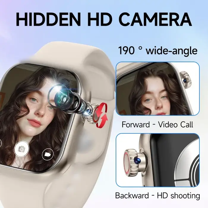 Nouvelle montre intelligente 4G carte SIM 2.06 ''écran AMOLED GPS WIFI 190 ° Caméra rotative appel vidéo Google Play Android Smartwatch
