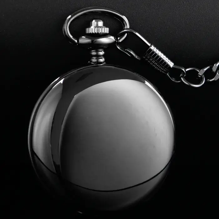 Montre de poche classique en acier poli à quartz pour homme, cadeau idéal