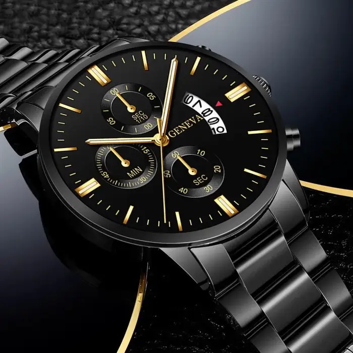 Montre à quartz pour homme en acier inoxydable de luxe, montres de mode pour homme, montres de trava