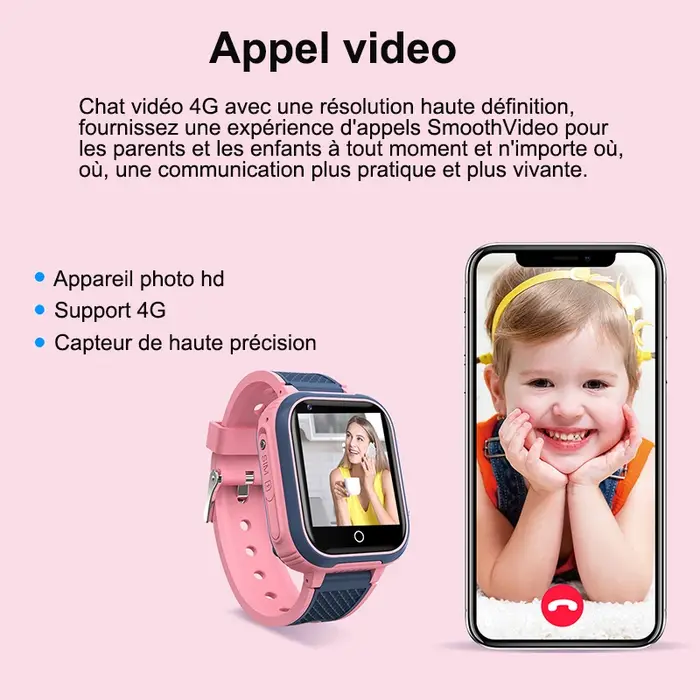 4G montre intelligente enfants GPS WIFI appel vidéo SOS IP67 étanche enfant Smartwatch caméra moniteur Tracker Location
