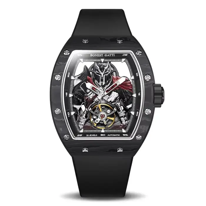 BONEST GATTI nouvelle marque supérieure hommes montre automatique en Fiber de carbone mécanique montre-bracelet