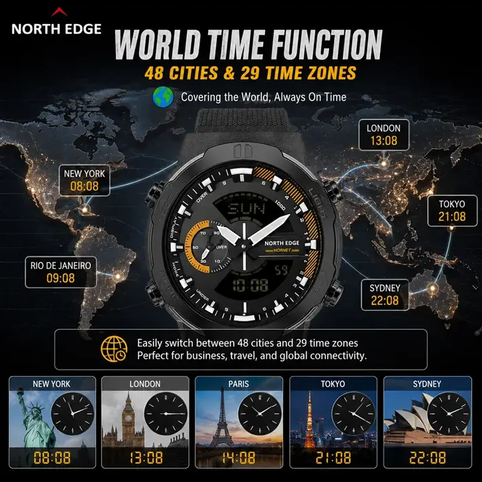 Montre numérique pour homme NORTH EDGE HORNET 2026