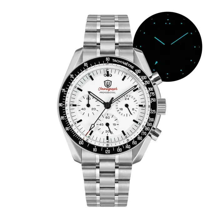 Watchdives WD1860 montres chronographe de sport VK63 montre-bracelet à Quartz Ar saphir Bgw9 acier inoxydable 200M étanche 40Mm montre