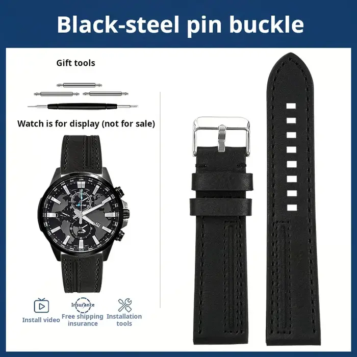 Bracelet de montre en cuir cirhide italien pour hommes