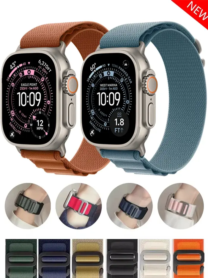 Bracelet à boucle alpine pour bracelets de montre Apple ultra 3 2 49mm 44mm 40mm 45mm 41mm 46mm 42mm nouveau correa iWatch série 11 10 9 8 7 6 SE 3