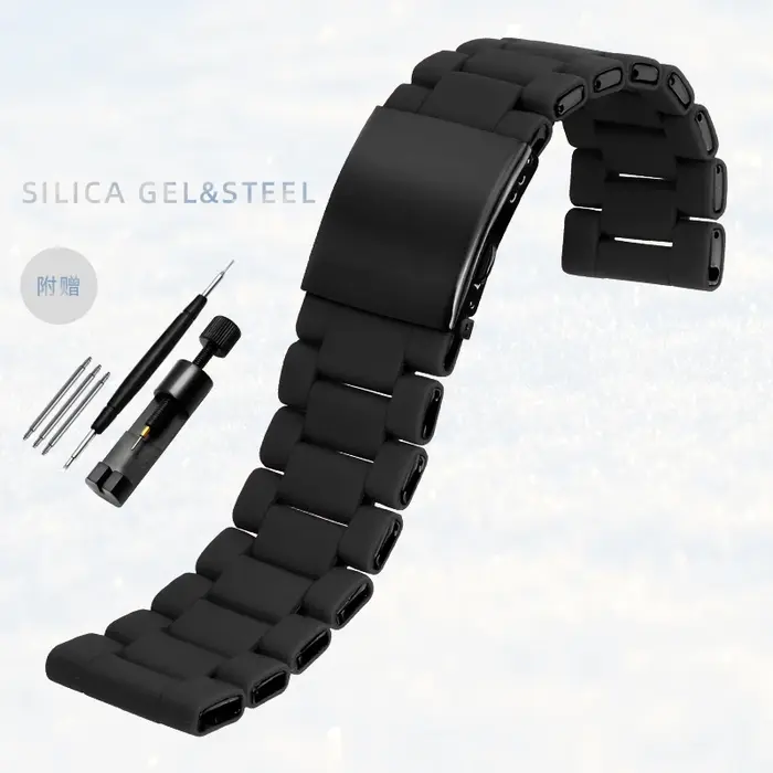 Bracelet de montre en caoutchouc et acier inoxydable pour hommes, rouge, pour montres Diesel DZ7370