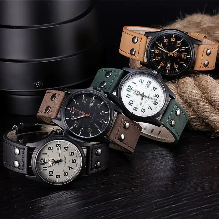 Hommes montres Masculino Relogio armée militaire mâle montre à Quartz bracelet en cuir décontracté Cool