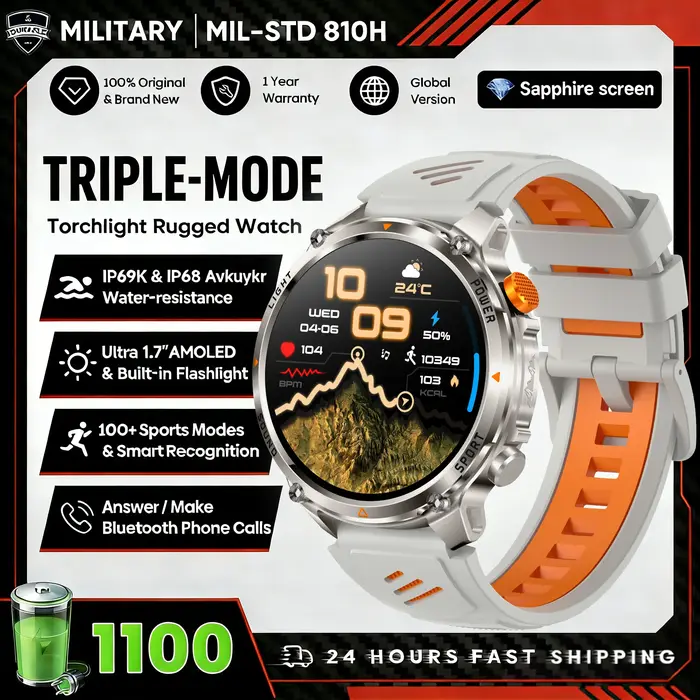 Montre connectée T-Rex3 Ultra 2026 avec batterie 1100 mAh