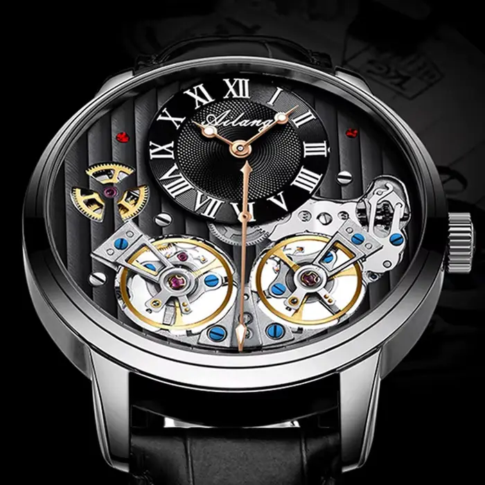 AILANG Top marque montre de luxe hommes automatique lumineux noir horloge