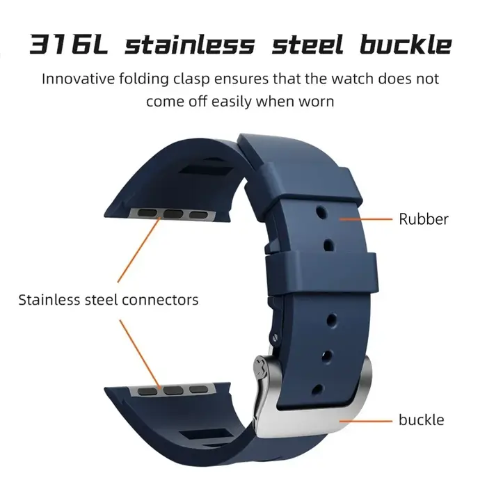 Bracelet souple pour Apple Watch Ultra 4, séries 3, 12, 11, 10, 9, 8, 7, SE. Bracelet de sport en caoutchouc pour iWatch, disponible en 49 mm, 46 mm, 45 mm et 44 mm. Bracelet en silicone.