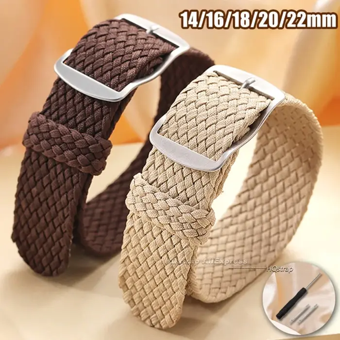 Bracelet de montre en toile tissée en Nylon 14mm 16mm 18mm 20mm 22mm pour Perlon pour Omega
