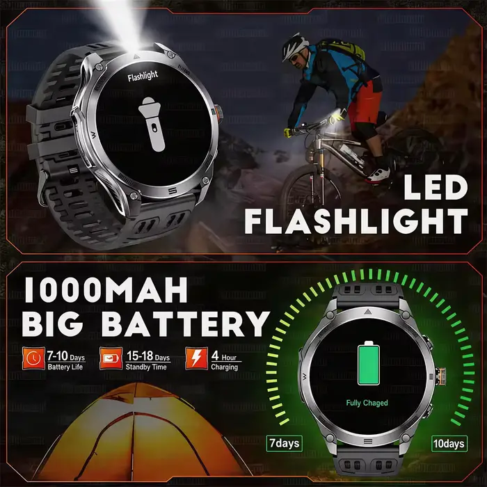Montre connectée GPS avec carte intégrée de qualité militaire