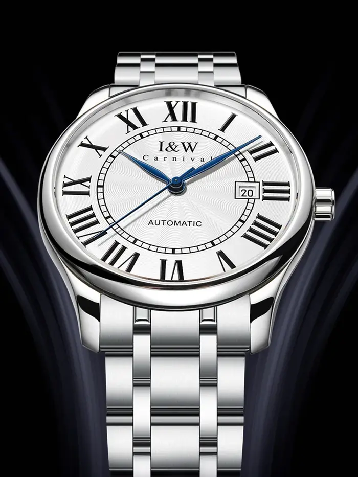 I & W Retra montre automatique pour hommes mouvement MIYOTA montres mécaniques saphir échelle romaine calendrier étanche Reloj Hombre
