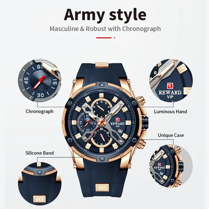 Montre-bracelet de sport à quartz de luxe pour homme
