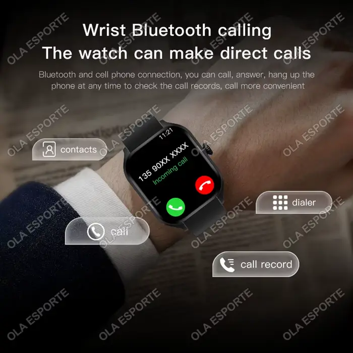 Montre intelligente pour Android IOS montres 2.01 pouces HD affichage Bluetooth appel Message alerte musique sport Mode Smartwatch hommes femmes cadeau