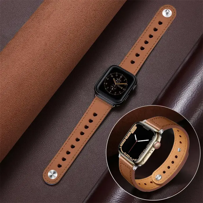 Bracelet en cuir véritable pour Apple Watch