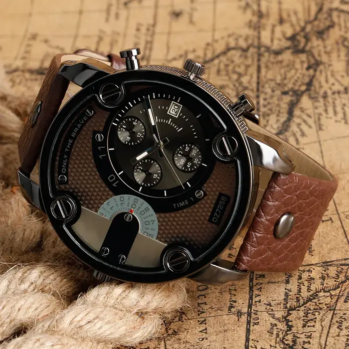 Sport grandes affaires montres hommes horloge Locomotive armée rétro noir montre à Quartz Style Relo