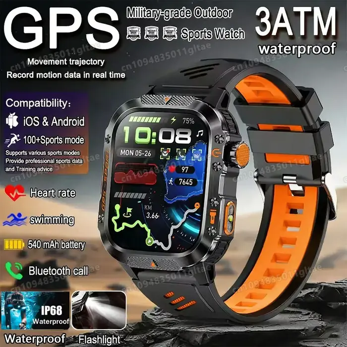 Nouvelle Montre Connectée Militaire 2026 pour Hommes avec GPS