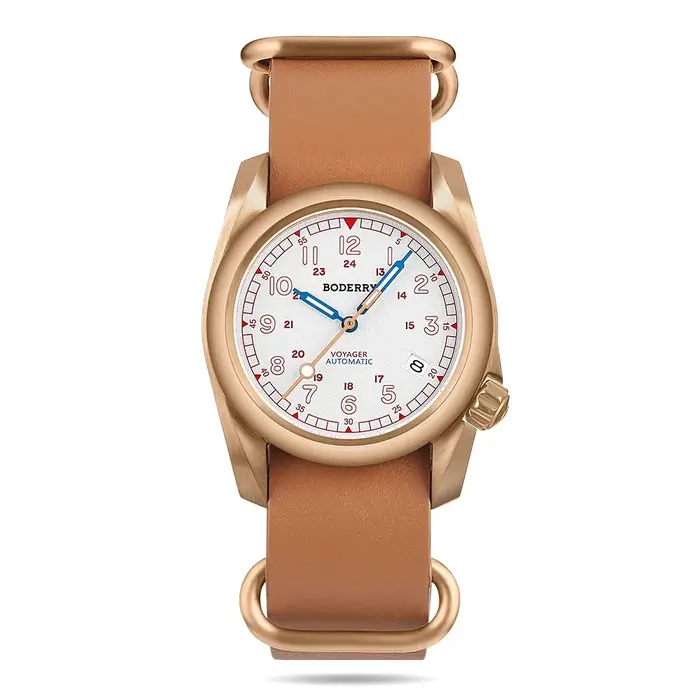 BODERRY – montre automatique pour hommes, 40MM, Bronze, mécanique, militaire, étanche 10ATM, saphir 