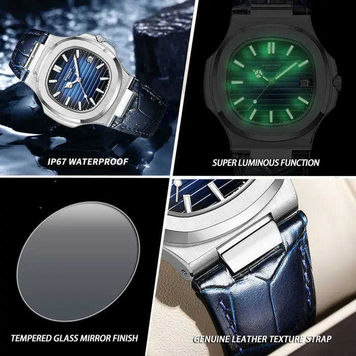 BINBOND – montre-bracelet à Quartz pour hommes