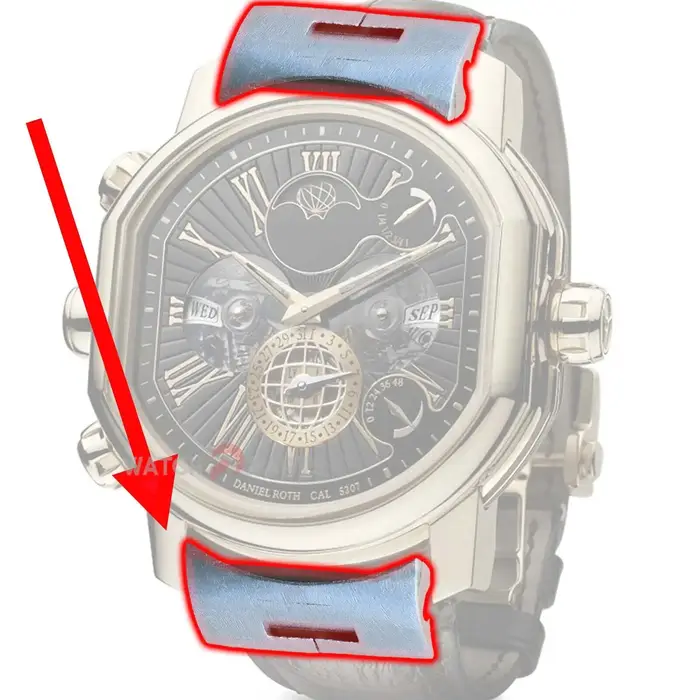 Bracelet de montre en cuir avec insert intérieur en acier