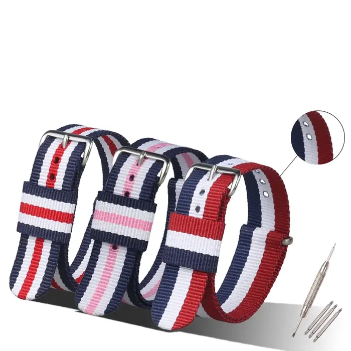 Bracelet de montre en nylon pour DW, 12mm, 14mm, 13mm, 16mm, 19mm, avec boucle en or rose, pour Daniel Wellington, pour femmes et hommes
