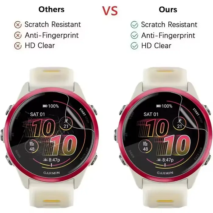 Protection d'écran en hydrogel souple TPU pour Garmin Forerunner 165 255 265 s 55 45 245 735 XT 945 965 745 955