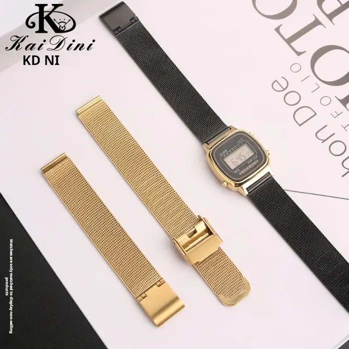 Bracelet de montre rétro en maille respirante pour hommes et femmes