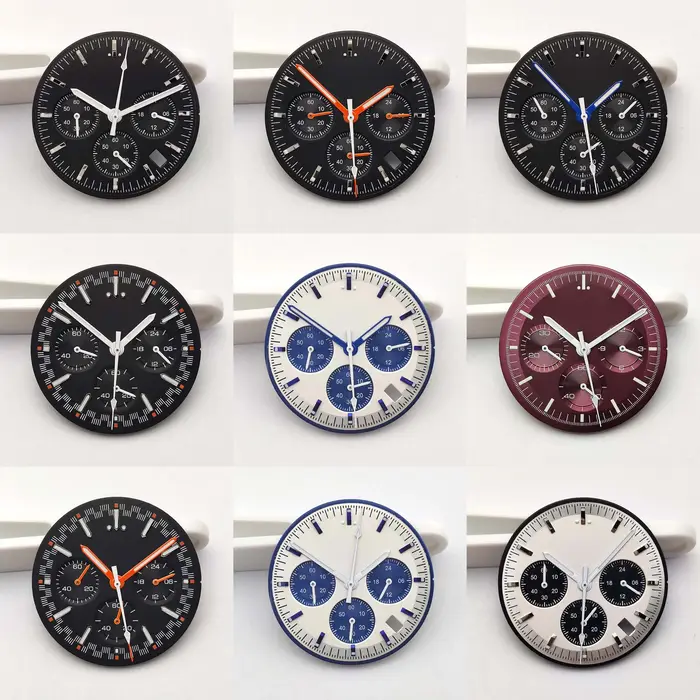 Kit de cadran et aiguilles de montre chronographe multifonctionnel pour homme 32