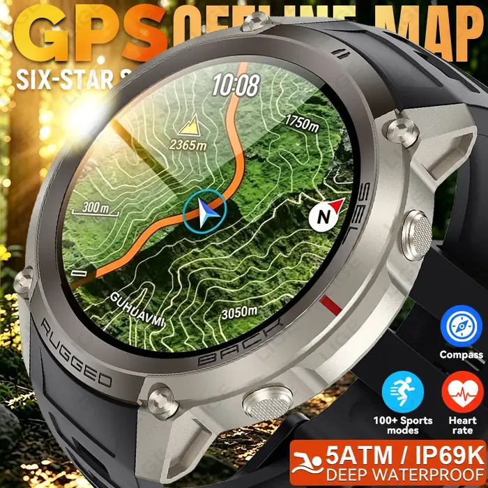 Montre connectée LIGE NEW GPS avec carte hors ligne