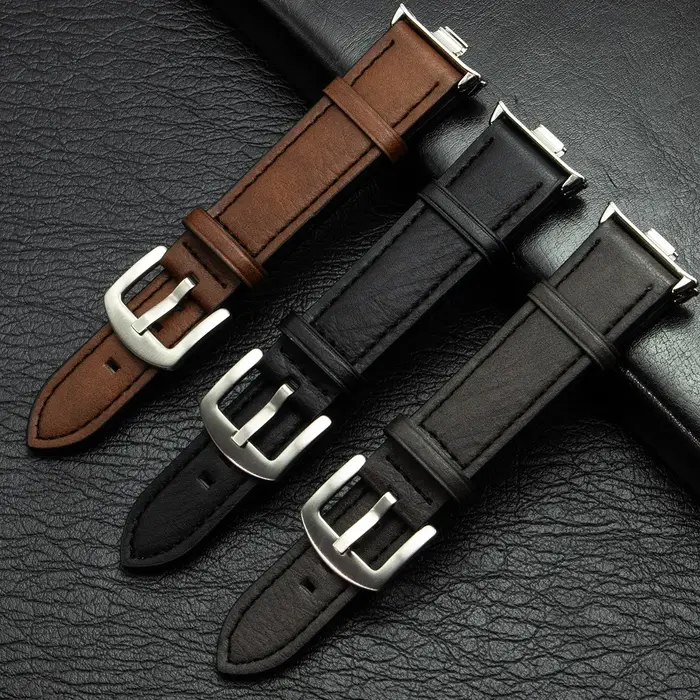 Pour Xiaomi Redmi montre 4 Smartwatch Bracelet en cuir Interface métallique remplacement Correa redmiwatch 5