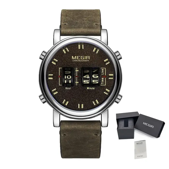 Montre-bracelet numérique MEGIR Roller, cadran numérique, mouvement à quartz, montre de sport pour h