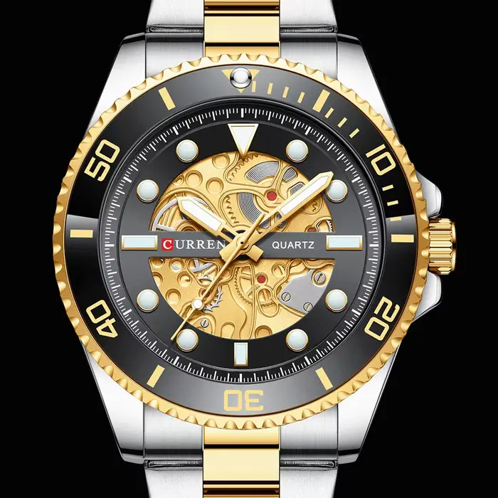 CURREN montres imité conception mécanique horloge à Quartz hommes bracelet en acier inoxydable