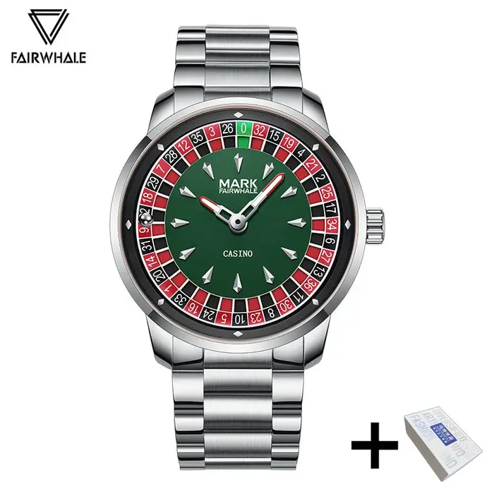 Mark Fairwhale montre originale pour hommes de luxe en acier inoxydable horloge mode décontracté amusant Roulette conception montre-bracelet à Quartz 2025 nouveau