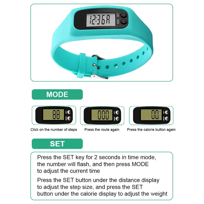 LED podomètre Bracelet poignet compteur de calories 12/24H affichage de l'heure compteur de pas montre multi-fonction Fitness montre pour hommes femmes