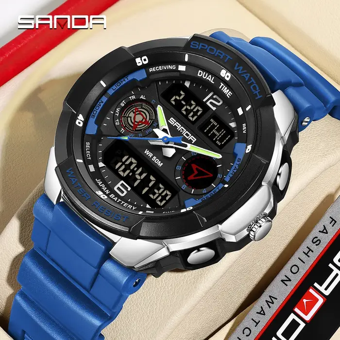 Montre électronique pour étudiants coréens SANDA Top 6197