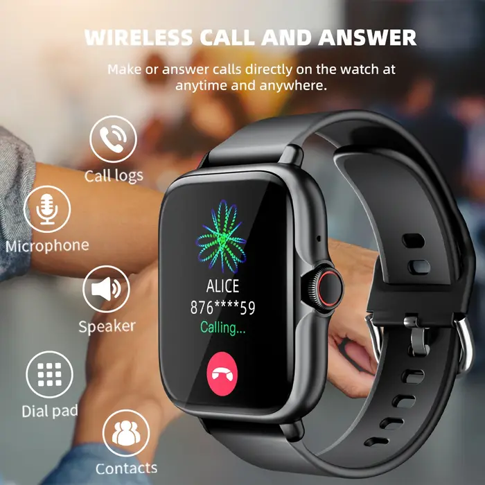 Montre intelligente étanche avec podomètre pour iPhone et Android
