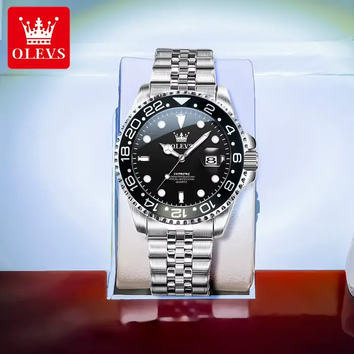 OLEVS 5657 montre pour hommes Original en acier inoxydable Date