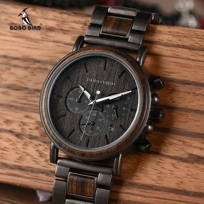 BOBO BIRD bois hommes montre Relogio Masculino Top marque de luxe élégant chronographe montres militaires