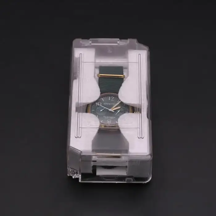 Boîte de rangement universelle pour bijoux, boîte à montres pour hommes, boîte à montres vintage transparente à grille unique, boîtes cadeaux de Noël