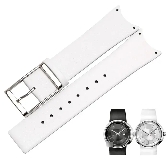 MAIKES Top qualité véritable bracelet de montre en cuir de veau rouge bracelet de montre pour CK Cal